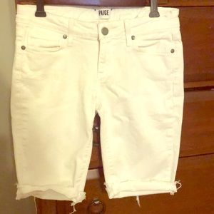 Paige White Denim Bermuda Shorts